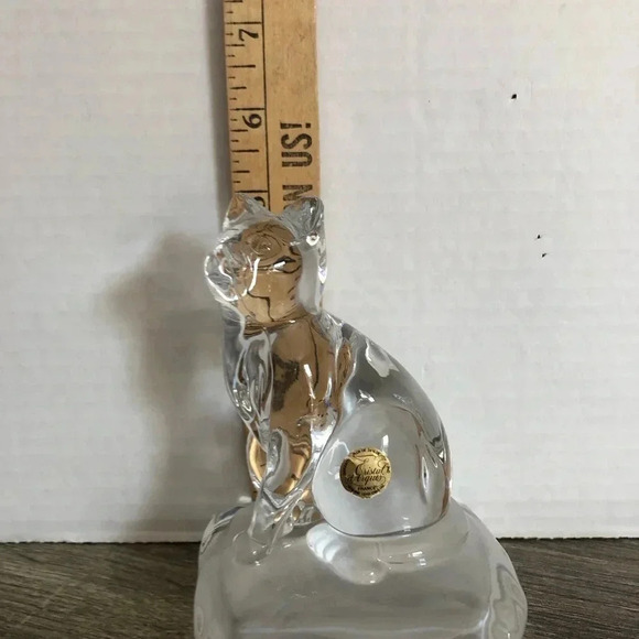 Vtg Cristal D’Arques Crystal  Cat Figurine - Picture 7 of 9